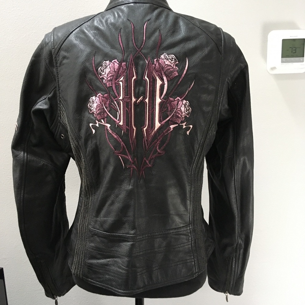 Harley-Davidson Ladies Black Leather Jacket M Cycle Seduction